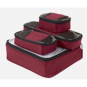 *Samantha Brown 4-piece Slim Line Packing Cubes Set BURGUNDY NWT ORGANIZERS NEW